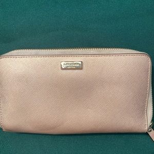 Kate Spade Rose Gold Zip Around Wallet